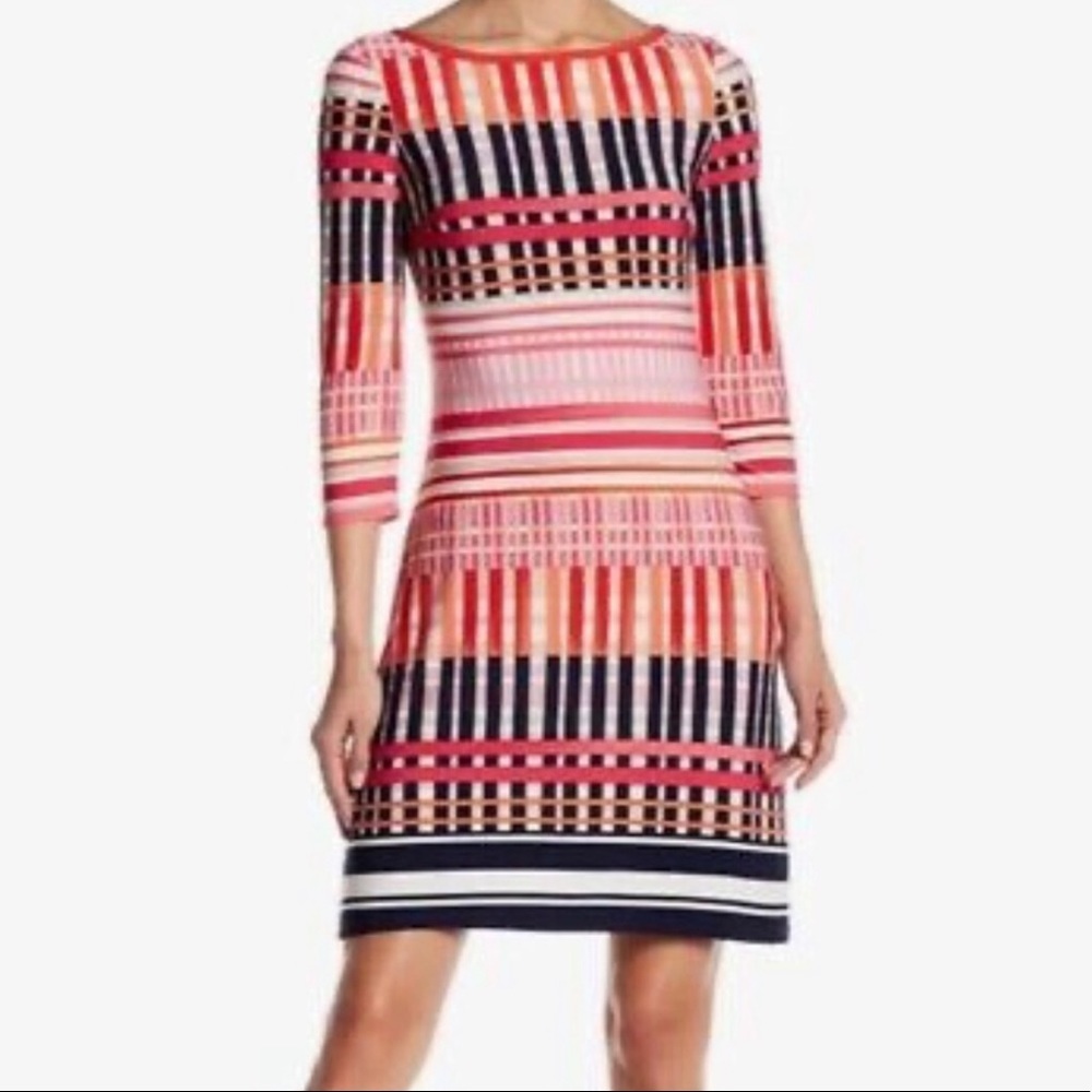 Eliza J Colorful Striped Jersey Dress